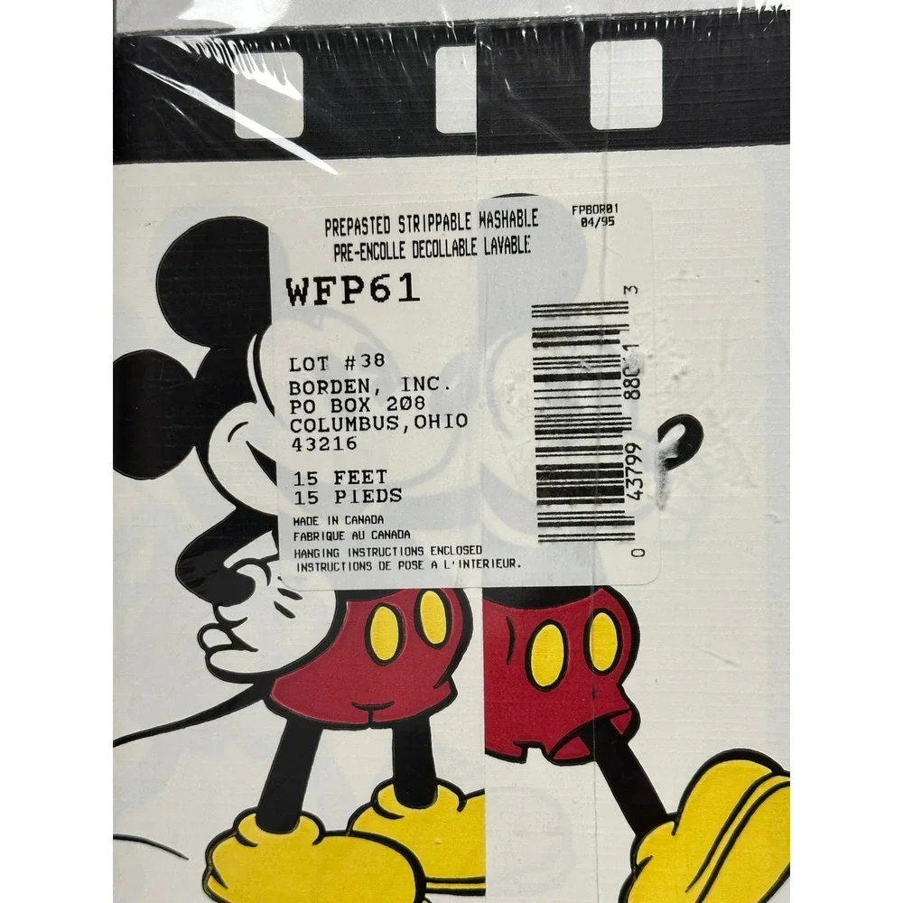 Vintage Mickey Mouse Wallpaper Border Prepasted Washable Cinema Retro‎